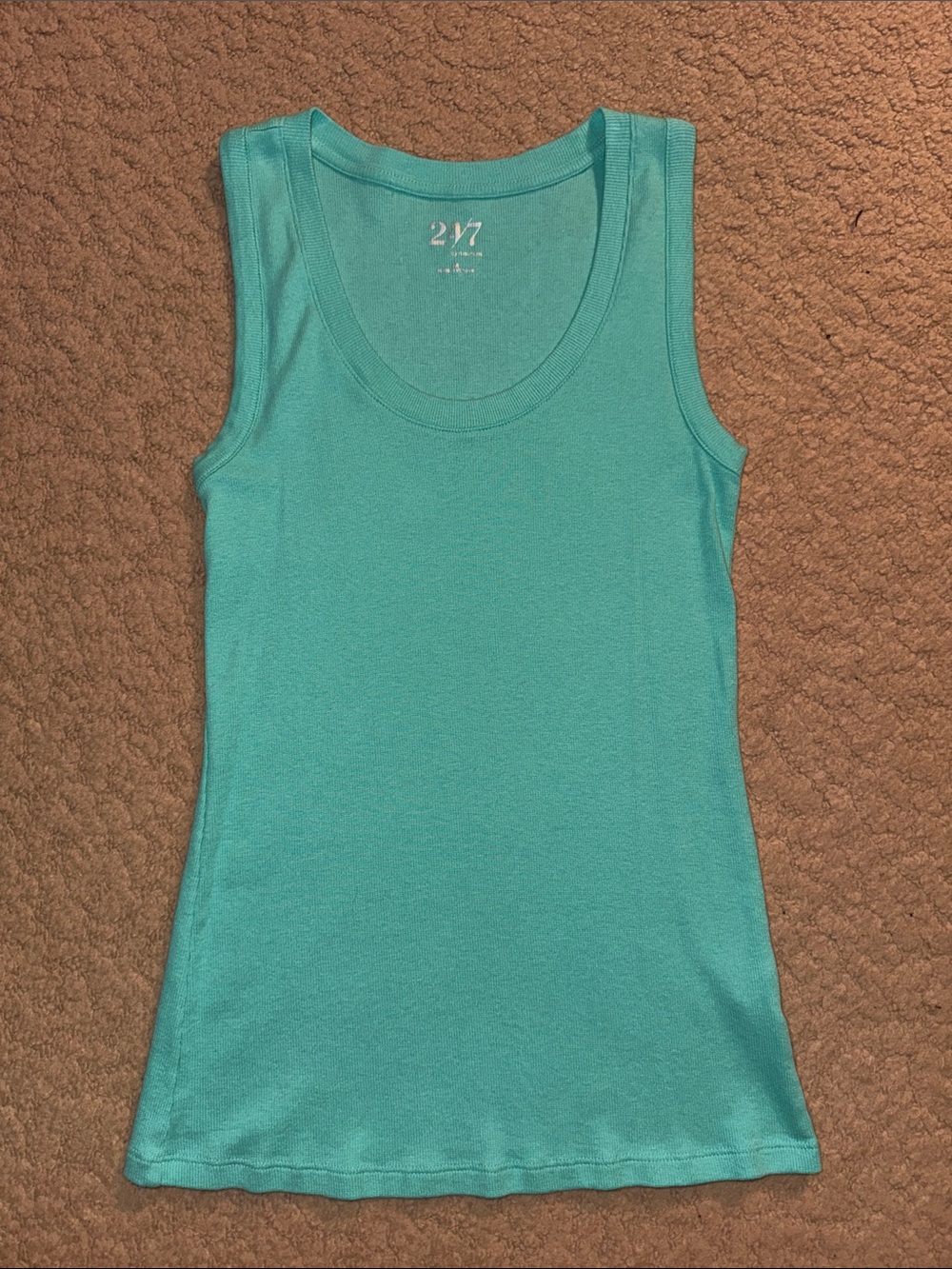 NOWT Maurices Women’s 24/7 Teal Scoop Neck Tank Top